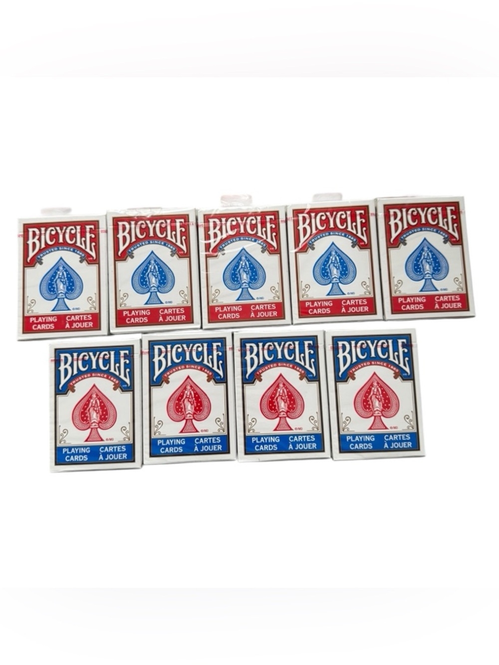 Bicycle Standard Playing Cards Lot 9 Decks 5 Red 4 Blue Sealed New Rider